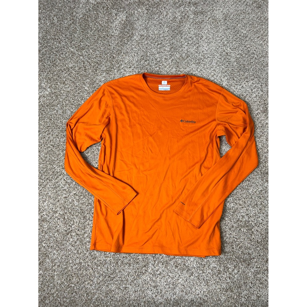 Columbia Mens Omni-Freeze Zero Long Sleeve Cooling Shirt Orange Medium